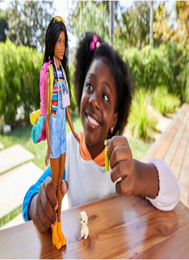 Barbie It Takes Two Doll & Accessories, Brooklyn Camping Playset with Doll, Pet Puppy & 10+ Accessories Including Sleeping Bag