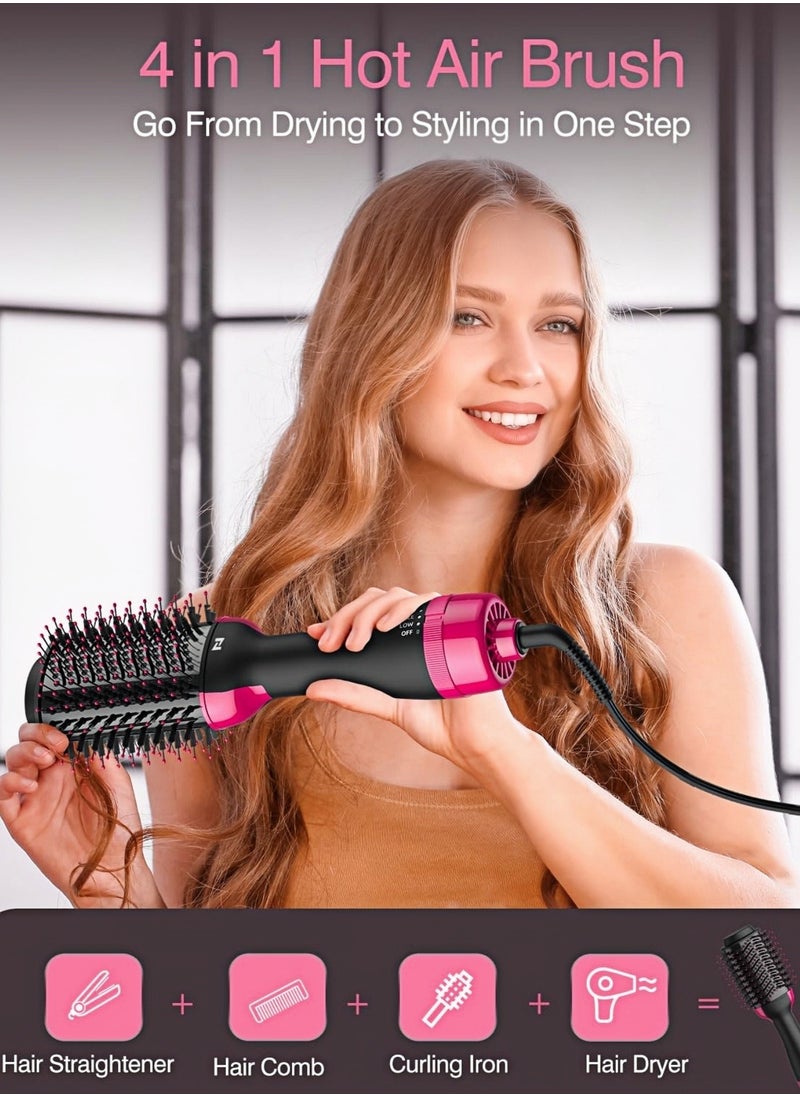 4-in-1 Hair Dryer Brush,One-Step Volumizer 1200W Hair Dryer and Style,Less Frizz, More Shine and Less Heat Damage for Salon-Style Blowouts