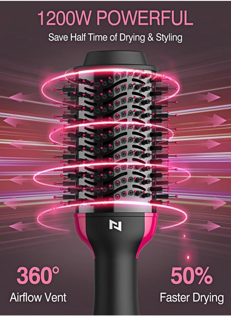 4-in-1 Hair Dryer Brush,One-Step Volumizer 1200W Hair Dryer and Style,Less Frizz, More Shine and Less Heat Damage for Salon-Style Blowouts