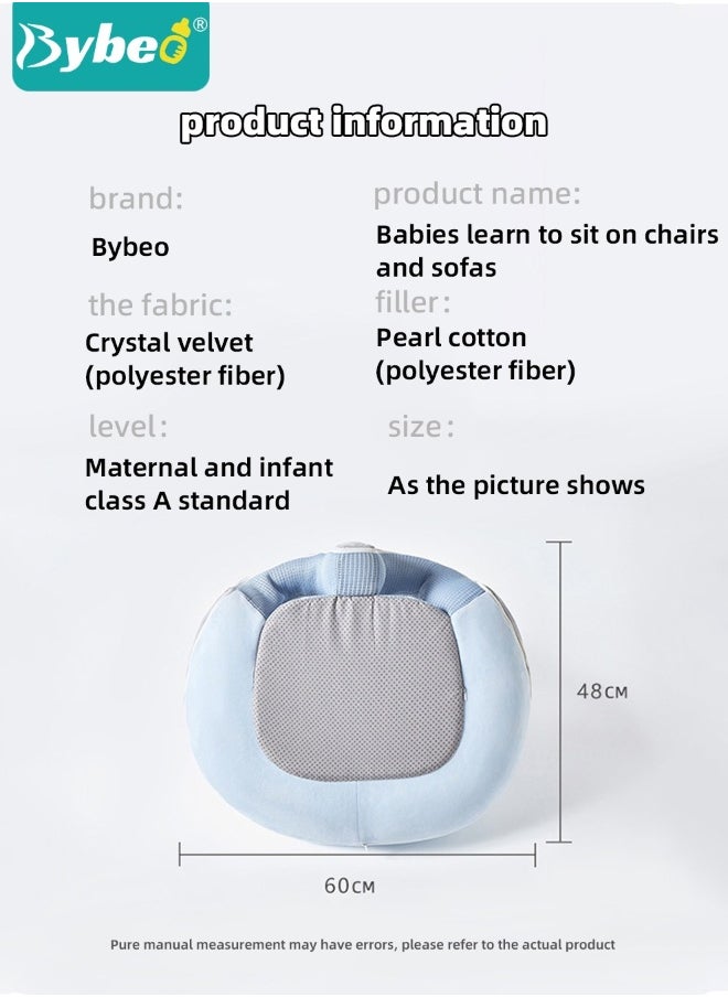 Baby Sitting Support Seat Sofa, Infant Learning Chair Head Protect - Breathable Crystal Fabric, Feather Cotton Filling, Perfect Toddler Gift to Learn to Sit