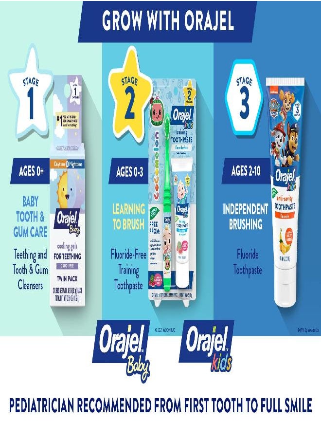 Orajel Kids Paw Patrol Fluoride-Free Training Toothpaste, Natural Fruity Fun Flavor, #1 Pediatrician Recommended Fluoride-Free Toothpaste, 1.5oz Tube