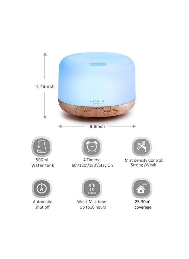 5-In-1 Ultrasonic Aromatherapy Fragrant Humidifier Blue 500ml