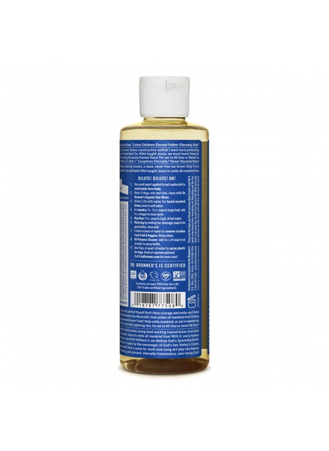 Dr. Bronner's - Pure-Castile Liquid Soap (Peppermint, 8 Ounce) - Made with Organic Oils, 18-in-1 Uses: Face, Body, Hair, Laundry, Pets and Dishes, Concentrated, Vegan, Non-GMO