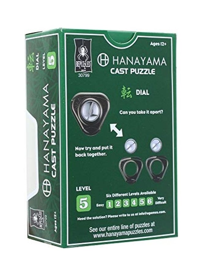 Dial Hanayama Cast Metal Brain Teaser Puzzle (Level 5) For Kids And Adults 1.8 X4.8 X3.1inch