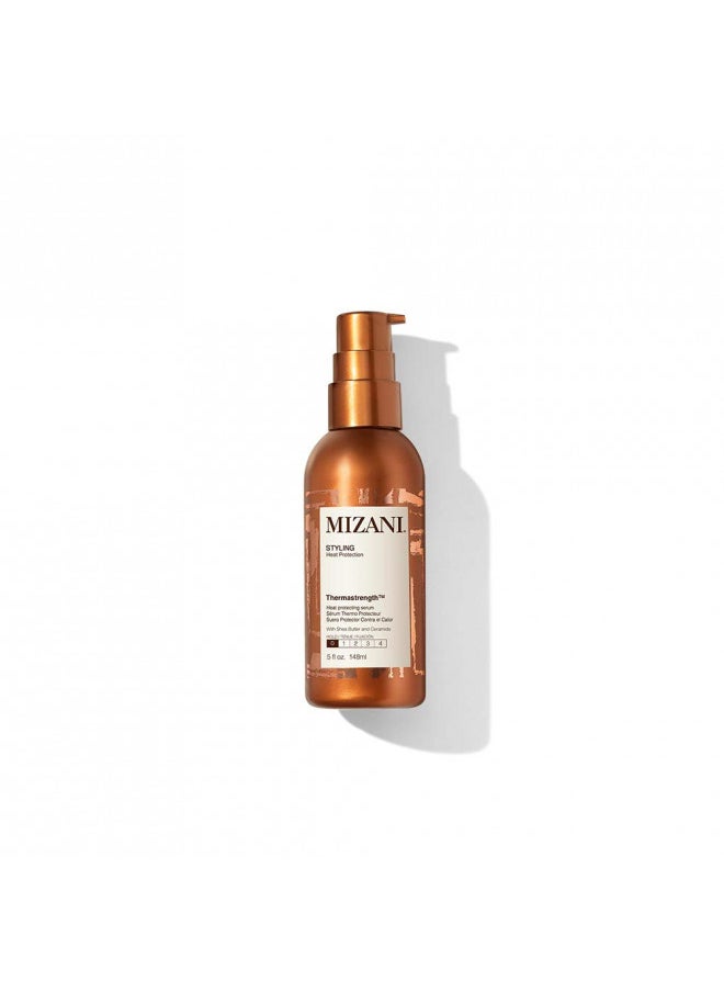 Mizani Thermastrength Heat Protecting Serum | Protects Hair From Heat Damage | with Shea Butter | for Curly Hair | 5 Fl Oz