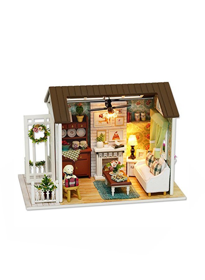 Happy Time 3D Puzzles Wooden Handmade Miniature Dollhouse Diy Kit