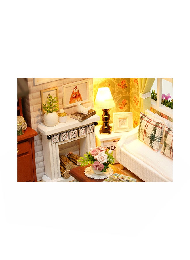 Happy Time 3D Puzzles Wooden Handmade Miniature Dollhouse Diy Kit