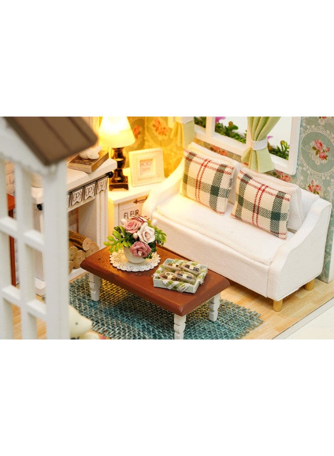 Happy Time 3D Puzzles Wooden Handmade Miniature Dollhouse Diy Kit