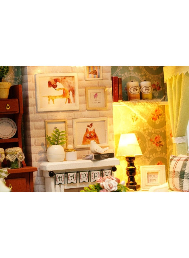Happy Time 3D Puzzles Wooden Handmade Miniature Dollhouse Diy Kit