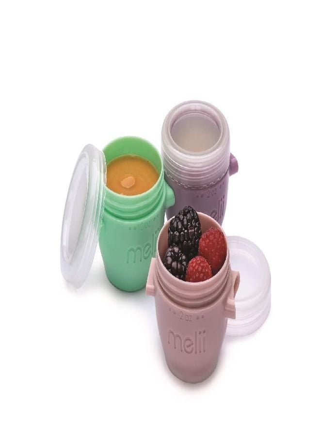 melii Snap & Go Baby Food Storage Containers with lids, Snack Containers, Freezer safe - Set of 6, 2oz