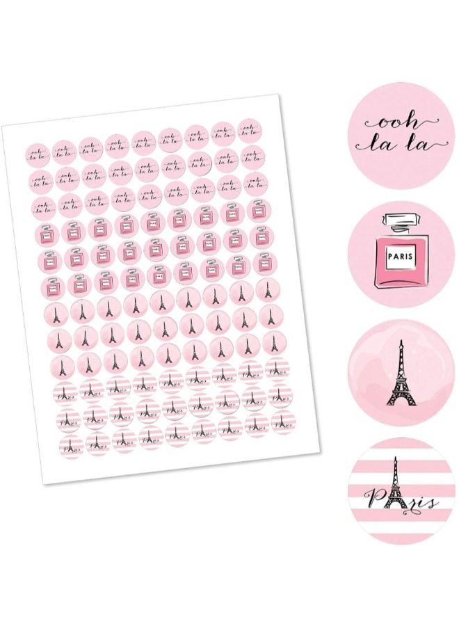 108-Piece Paris Themed Candy Sticker