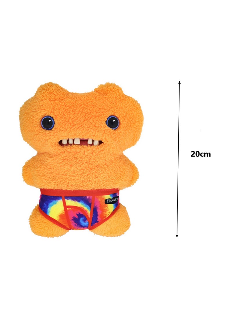 Cute Funny Ugly Monster Doll, Cute Monster Doll With Big Teeth, Collectible Plush Toys, Ugly Cute Monster Plush Doll (Orange Wheat Weird)