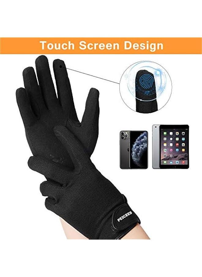 Horse Riding Gloves Professional Equestrian Riding Gloves for Women Men Kids Touchscreen Horseback Riding Gloves for Horse Riding Cycling Motorcycle and Outdoors Black Coffee