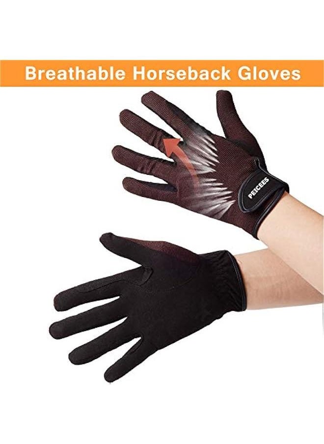 Horse Riding Gloves Professional Equestrian Riding Gloves for Women Men Kids Touchscreen Horseback Riding Gloves for Horse Riding Cycling Motorcycle and Outdoors Black Coffee