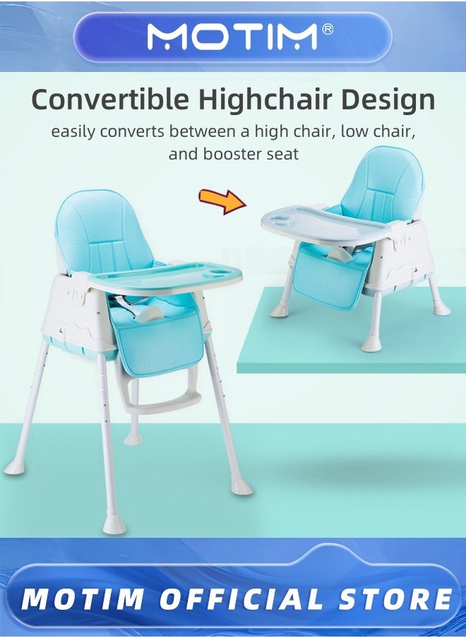 Portable 3-in-1 Baby Dining Chair Fold Convertible High Chair for Babies and Toddlers