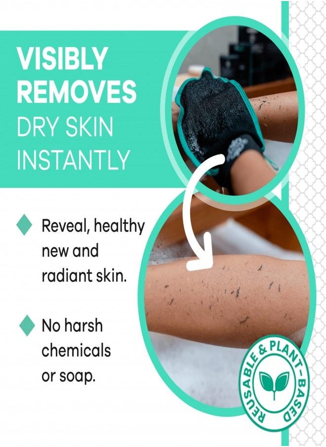Dermasuri Deep Exfoliating Mitt Body Scrub for Soft Skin - Exfoliating Glove & Skin Cleanser - Part of the Best Skincare Kit for Women & Men - Cleanse Dead or Dry Skin - Exfoliator Tool