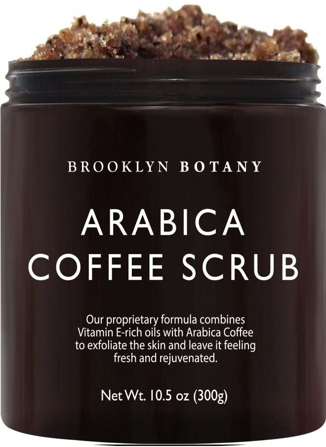 Brooklyn Botany Arabica Coffee Body Scrub - Moisturizing and Exfoliating Body, Face, Hand, Foot Scrub - Fights Stretch Marks, Fine Lines, Wrinkles - Great Gifts for Women & Men - 10.5 oz