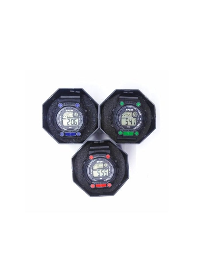 Children Digital Sports Watches, Set of 12 Assorted colors