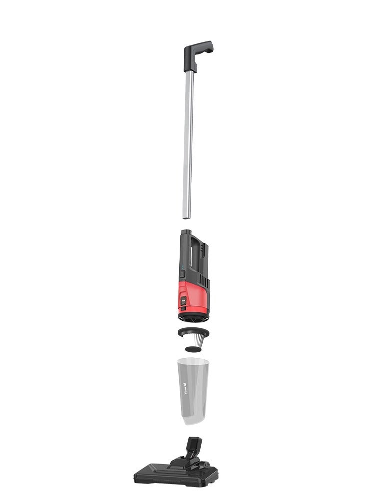 2-in-1 Rechargeable Cordless Stick Vacuum Cleaner: Powerful Cleaning with HEPA Filter & Rotating Brush 100 W NL-VC-1110RCH-BK Black