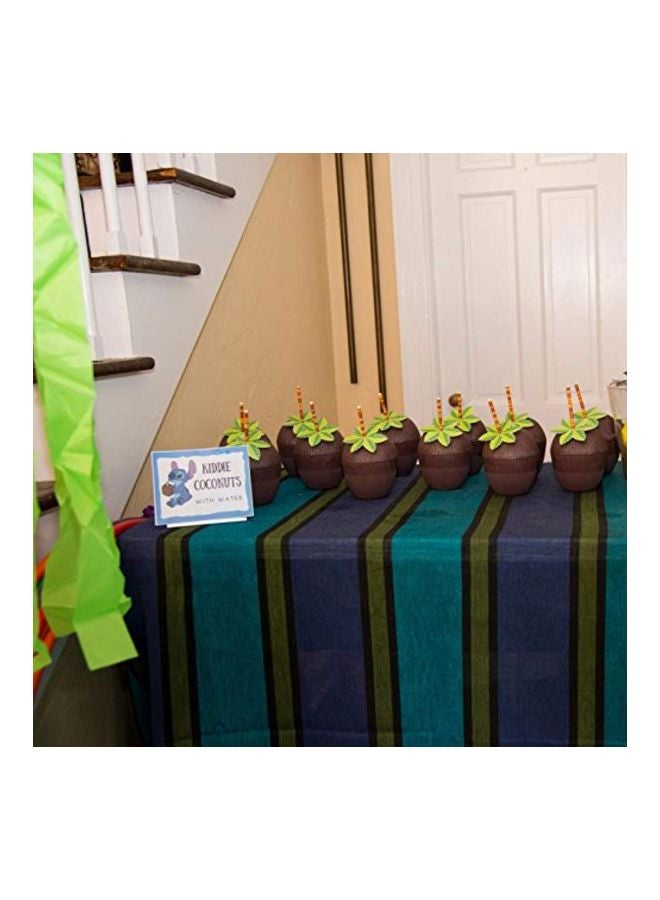 12 Dozen Coconut Cups With Straw Brown 30.5x30.5x30.5centimeter