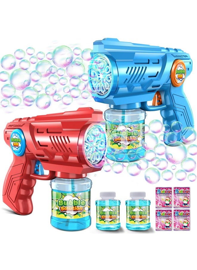 Bubble Guns Machine For Kids 4-8: Automatic 10-Hole Bubble Guns With Rich Bubbles & Led Light - Summer Outdoor Bubble Gun Blaster Toys - 2Pcs Bubble Blower