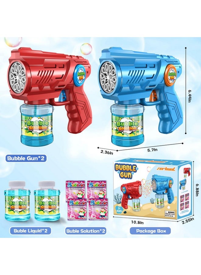 Bubble Guns Machine For Kids 4-8: Automatic 10-Hole Bubble Guns With Rich Bubbles & Led Light - Summer Outdoor Bubble Gun Blaster Toys - 2Pcs Bubble Blower