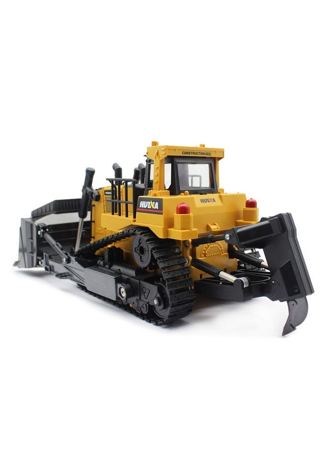 Remote Control Bulldozer Rc 1/16 Full Functional Construction Vehicle, 2.4Ghz 11 Channel Dozer Front Loader Toy With Light And Sound For Kids Age 6, 7, 8, 9, 10 And Up Years Old