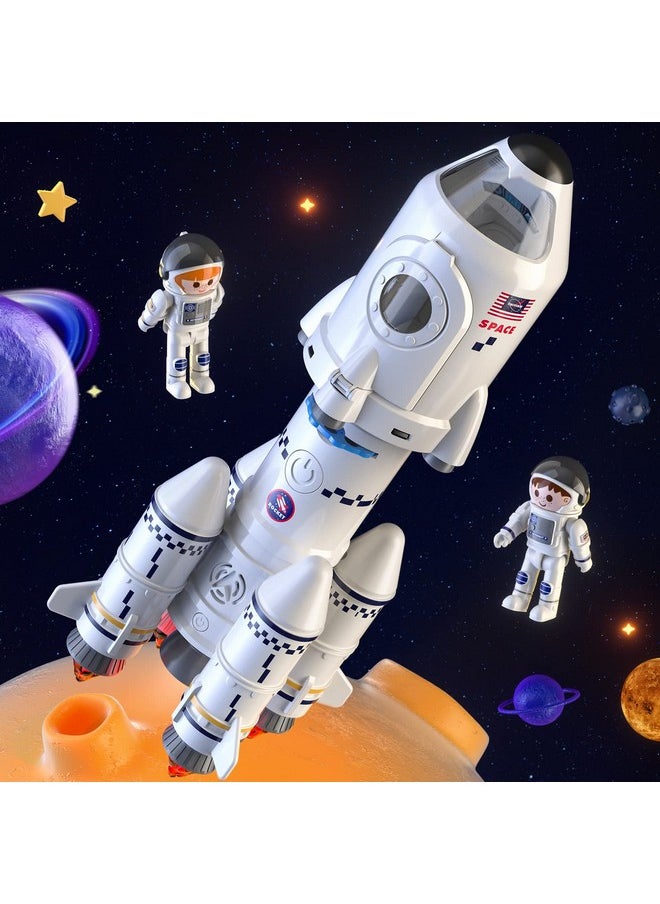 Space Shuttle Rocket Toys For 3 4 5 6 7 8 9 Years Old Kids Science Educational 5-In-1 Stem Aerospace Toys With 2 Astronauts, Projection Lamp, Space Adventure Toys Gift For Boys Girls 3+