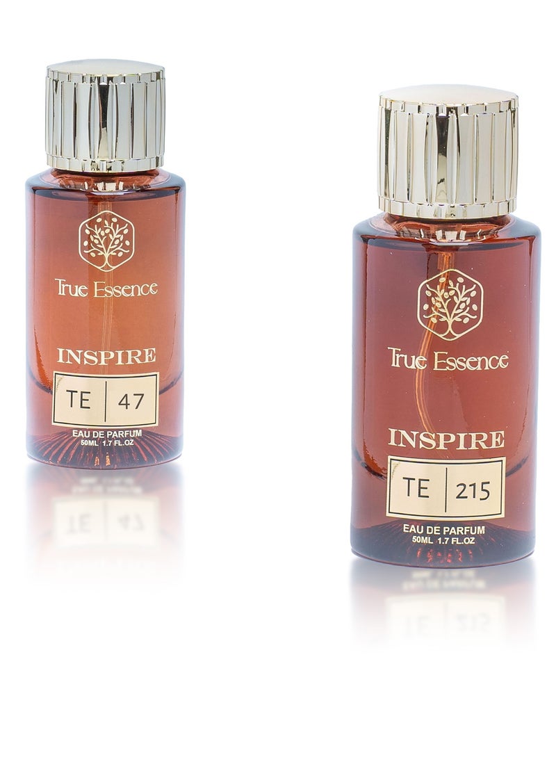 True Essence Combo Pack Of 2 Eau De Parfum - Inspire Collection TE 47 And TE 215 - 50 ml For Unisex