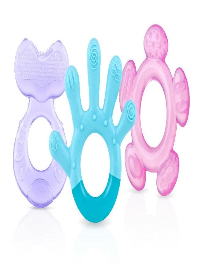 Nuby 3 Step Soothing Teether Set (Girl)