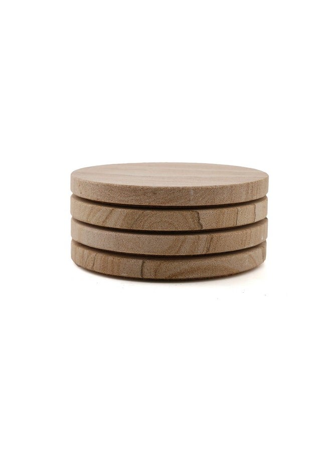 Brand - Desert Sand Coaster, Multicolor All Natural Sandstone - Durable Stone With Varying Patterns, Every Coaster Is An Original 4 Inch Round