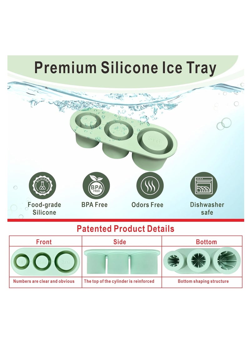 1 Pack Glass Ice Tray for Stanley/Yeti/Simple Modern etc 40 oz Glass, Glass Silicone Ice Tray with Container and Lid (Green)