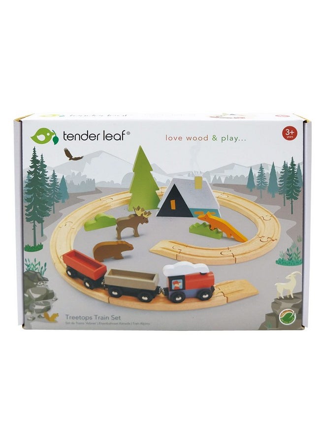 - Treetops Train Set - Beautiful Wooden Toy Train Set Kids - Intelligent And Imaginative Play Skills For Age 3+