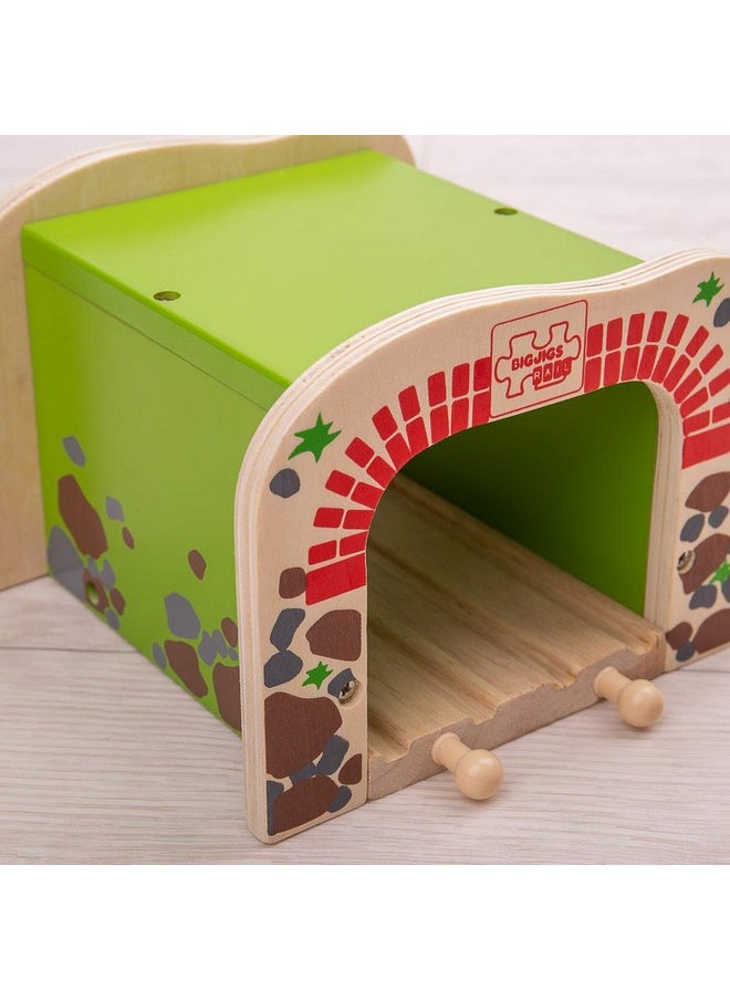 , Double Tunnel, Wooden Toys, Train Set, Train Tunnel, Wooden Train Track Accessories, Bigjigs Accessories, Train Toys, Train Tunnel For Kids