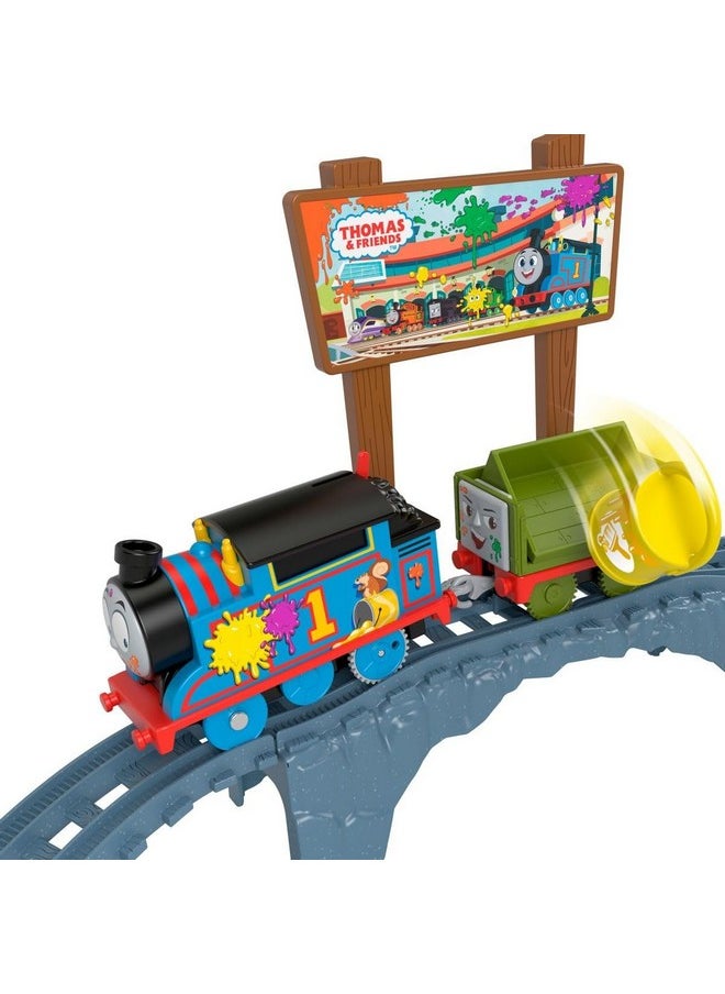 Motorized Toy Train Set Paint Delivery With Thomas & Troublesome Truck For Pretend Play Preschool Kids Ages 3+ Years