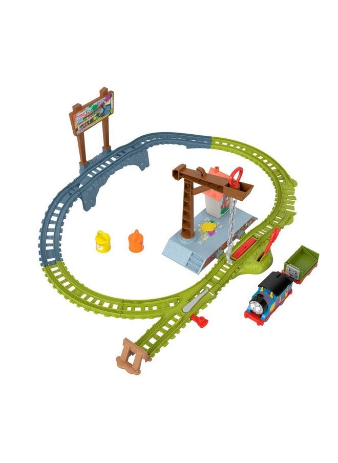 Motorized Toy Train Set Paint Delivery With Thomas & Troublesome Truck For Pretend Play Preschool Kids Ages 3+ Years