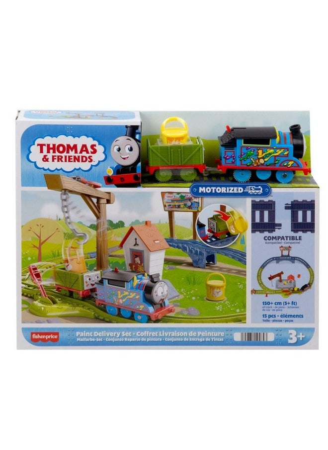 Motorized Toy Train Set Paint Delivery With Thomas & Troublesome Truck For Pretend Play Preschool Kids Ages 3+ Years