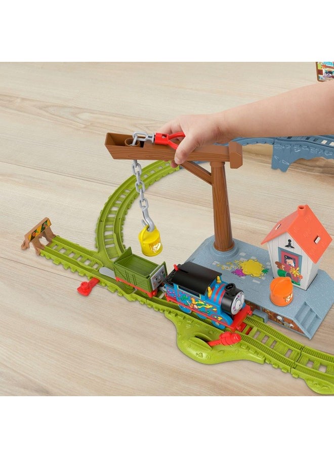 Motorized Toy Train Set Paint Delivery With Thomas & Troublesome Truck For Pretend Play Preschool Kids Ages 3+ Years