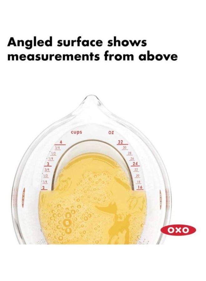3-Piece Angled Measuring Cup Set Clear/Black