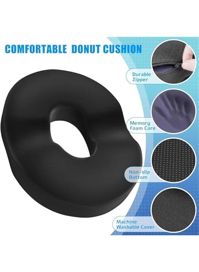 Donut Pillow Seat Cushion,Donut Chair Cushions for Postpartum Pregnancy & Hemorrhoids,Tailbone Pain Relief Cushion,Memory Foam Seat Cushions for Office&Home Chairs