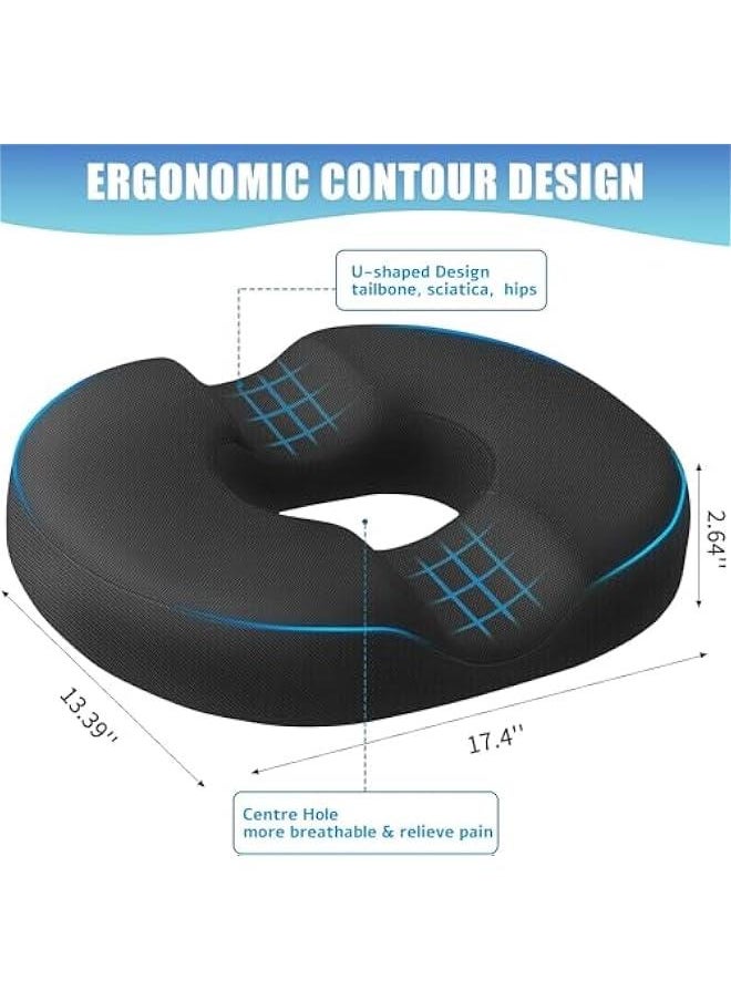 Donut Pillow Seat Cushion,Donut Chair Cushions for Postpartum Pregnancy & Hemorrhoids,Tailbone Pain Relief Cushion,Memory Foam Seat Cushions for Office&Home Chairs