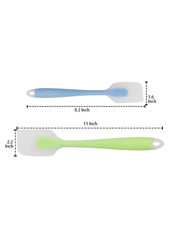 Silicone Spatulas Set Of 4 - Heat Resistant Non-Stick Flexible Rubber With Solid Stainless Steel Core Kitchen Essential Gadget Premium Scraper Spoon Set - Seamless, Dishwasher Safe, 2 Size