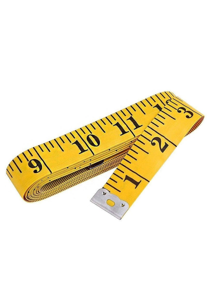 300cm/120 Inch Double-Scale Soft Tape Measuring Weight Loss Medical Body Measurement Sewing Tailor Cloth Ruler,Yellow