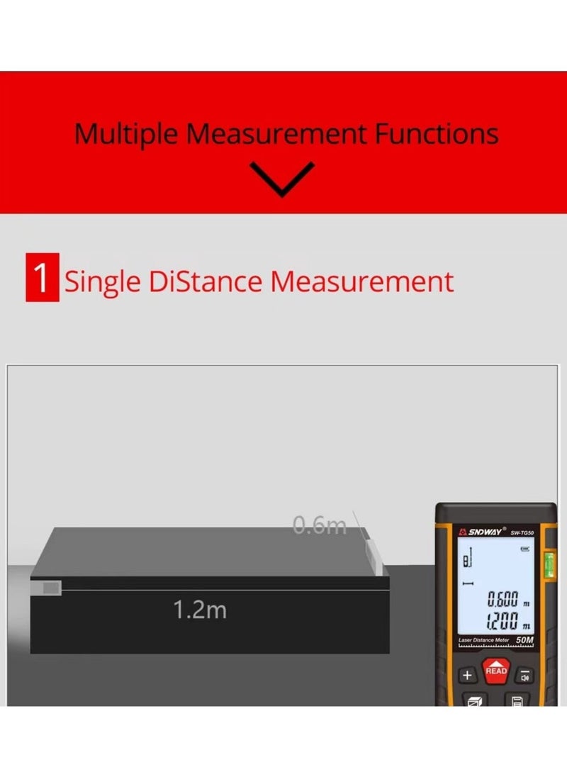 Sndway Laser Distance Meter Digital Trena Laser Tape Range Finder Build Measure Device Electronic Ruler Laser Tape Measure Roulette