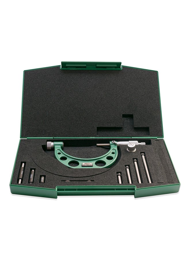 Outside Micrometer With Interchangeable Anvils Green/Silver