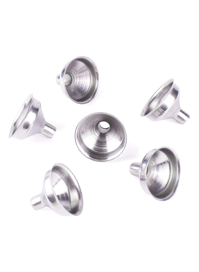 6-Piece Stainless Steel Mini Funnel Silver 500grams