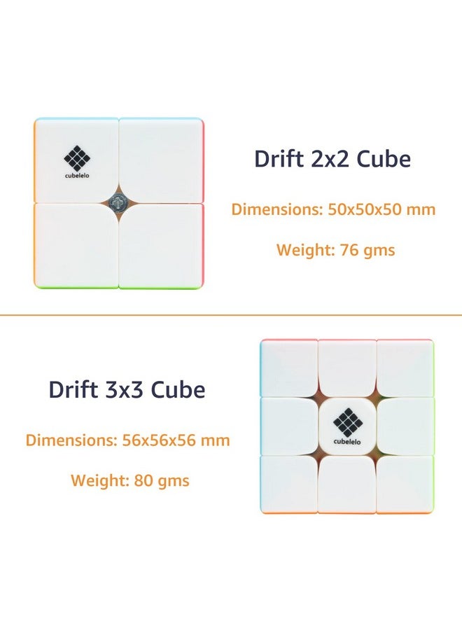 Drift 5-In-1 Gift Box | 2X2, 3X3, 4X4, 5X5 And Secret Tutorial For Cubes Guide Book | Suitable For Kids And Adults | Magic Speedy Stress Buster Brainstorming Puzzle Multicolor Combo Set