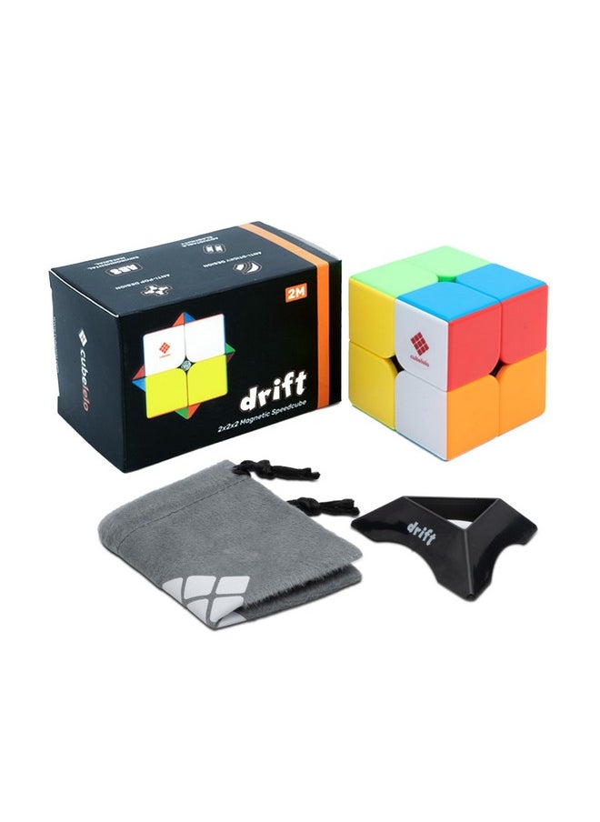 Drift 2M 2X2 Magnetic Stickerless Speedcube | Premium Multicolor Puzzle Cube For Kids & Adults | Ideal For Speedcubing, Brainstorming, And Mental Development | (Smooth & Fast Turns)