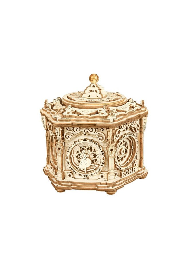 3D Wooden Puzzles Music Box (Secret Garden) - Model Kits For Adults Spinning Musical Jewelry Box Vintage Keepsakes Storage, Gifts For Teens/Woman/Man