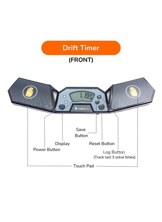 Drift Timer & Discovery Mat Combo For Speedcubing | Competition Timer With Super Sensitive Touch Pad Anti-Slippery Cubing Mat | Sturdy & Cube Accessories For Cubers